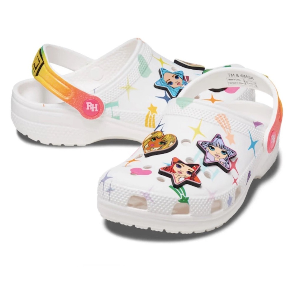 CROCS KIDS' CLASSIC RAINBOW HIGH CLOG Size J4